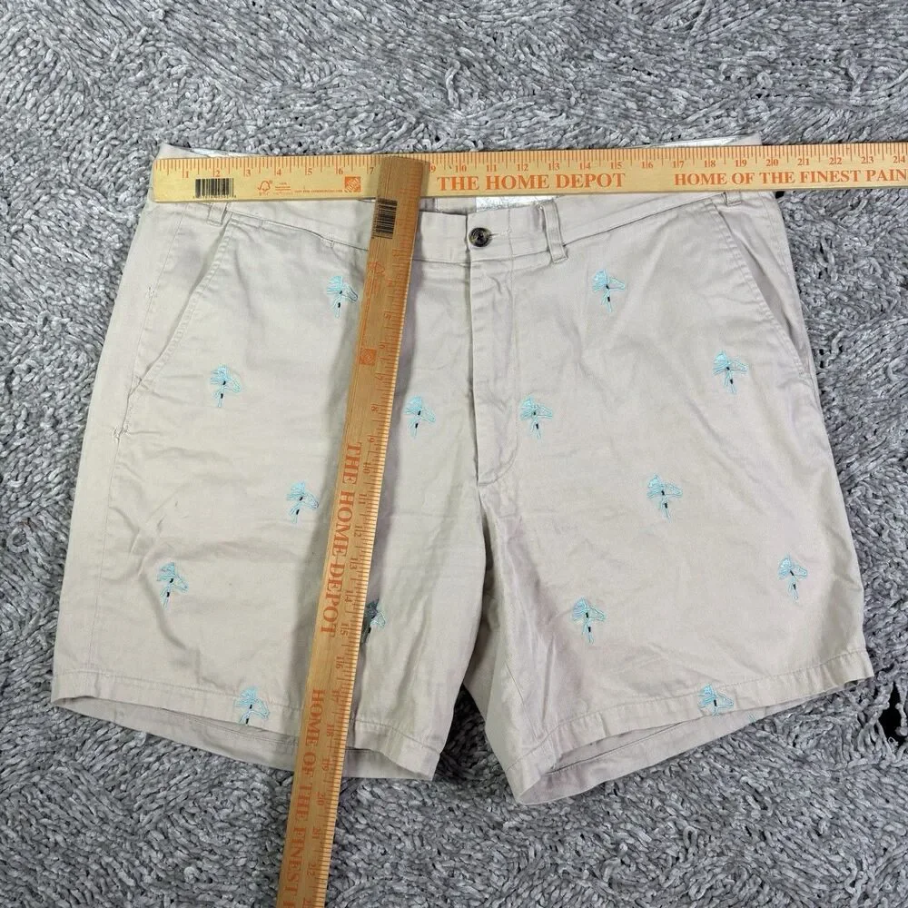 Castaway Nantucket Chino Shorts Mens 36 Embroidered Horses Beige Preppy Summer